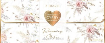Karnet Rocznica Ślubu wymienne cyfry