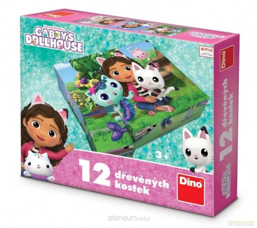Klocki drewniane Koci Domek Gabi 12el [PUZZLE]