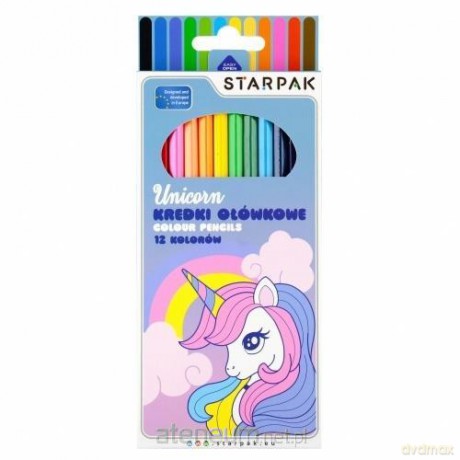 Kredki ołówkowe 12 kolorów Unicorn