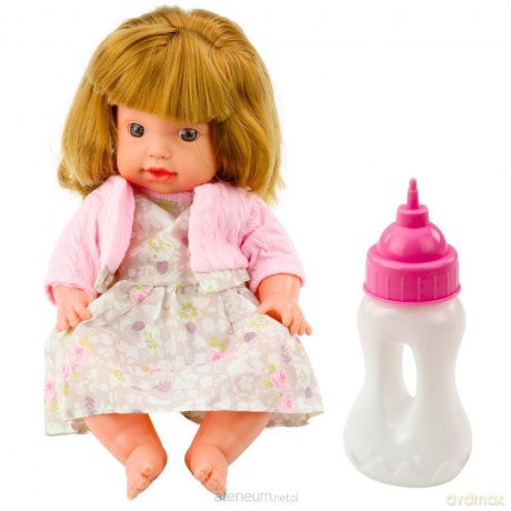 Lalka bobas z butelką i dźwiękiem 30 cm