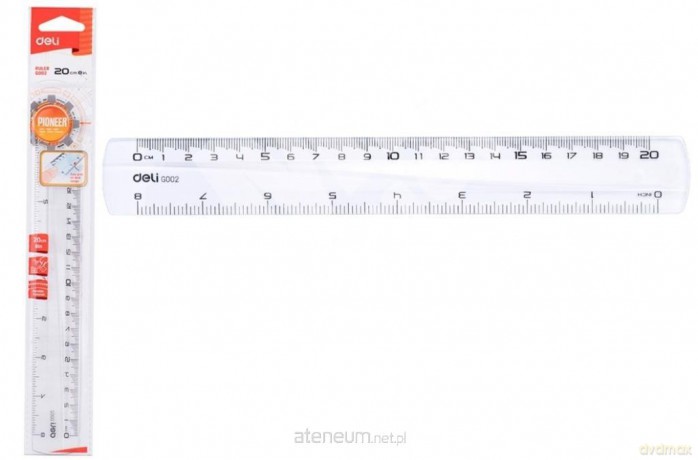Linijka 20 cm Pioner przeźroczysta