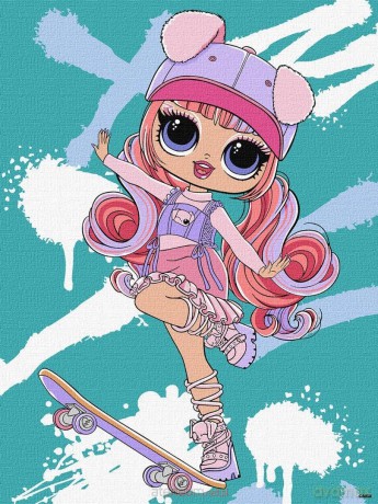 Malowanie po numerach - Tweens LOL Skate Dance..