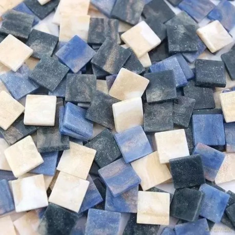 Mozaika kamyczki marmurkowe 10x10mm niebieska