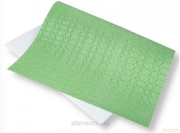 Papier ozdobny brokatowy 140g 40x60 cm zielony 5ark
