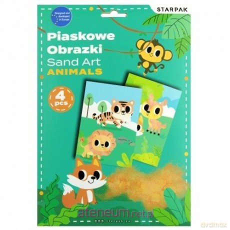 Piaskowe obrazki arkuszy z kolorowankami 4szt