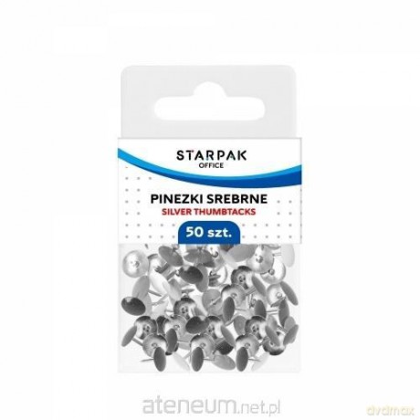 Pinezki metalowe srebrne 50szt