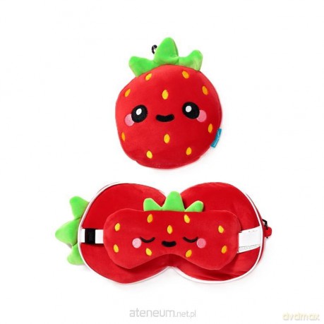 Poduszka podróżna i maska na oczy Strawberry