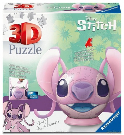 Puzzle 3D: Disney Stitch Kula Angel z uszami [PUZZLE]