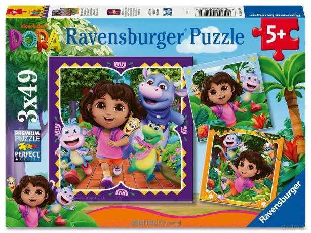 Puzzle dla dzieci 2D: Dora 3x49el [PUZZLE]