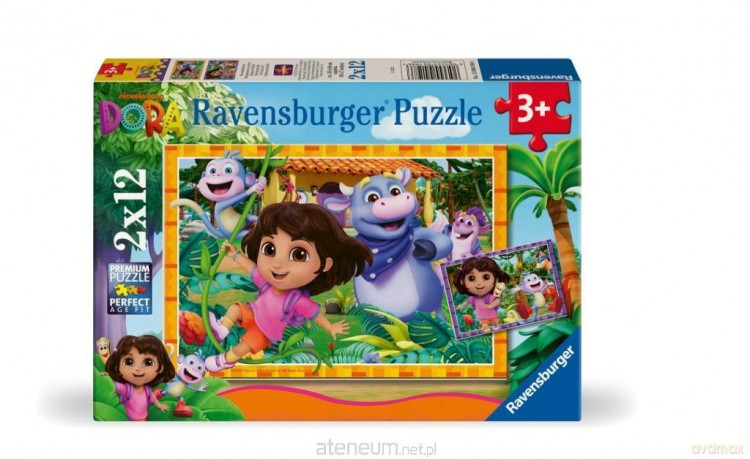 Puzzle dla dzieci 2D: Dora poznaje świat 2x12el [PUZZLE]