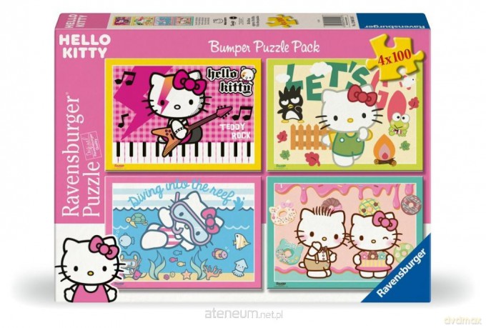 Puzzle dla dzieci 2D: Hello Kitty zestaw 4x100el [PUZZLE]