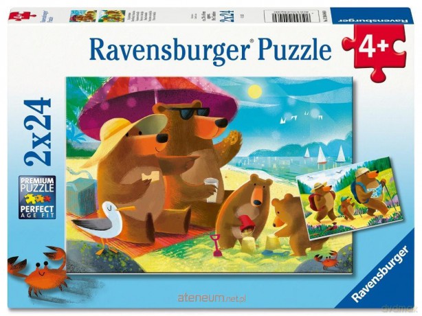Puzzle dla dzieci 2D: Misie na wakacjach 2x24el [PUZZLE]