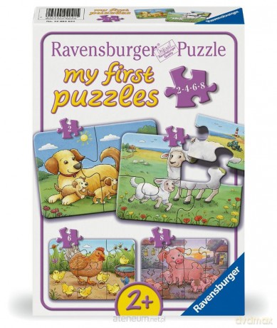 Puzzle dla dzieci 2D: Rodzina zwierząt 2-4-6-8el [PUZZLE]