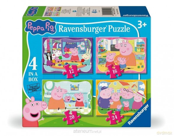 Puzzle dla dzieci 2D: Rodzinne chwile Peppy 4w1 [PUZZLE]