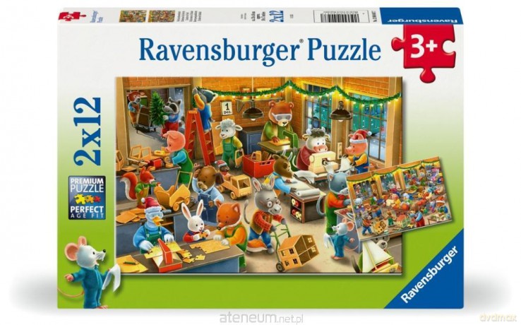 Puzzle dla dzieci 2D: Warsztat świąteczny 2x12el [PUZZLE]
