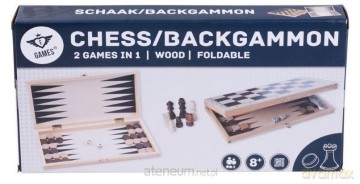 Szachy Backgammon drewniane [GRA PLANSZOWA]
