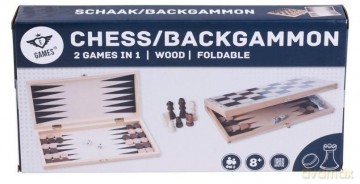 Szachy Backgammon drewniane [GRA PLANSZOWA]