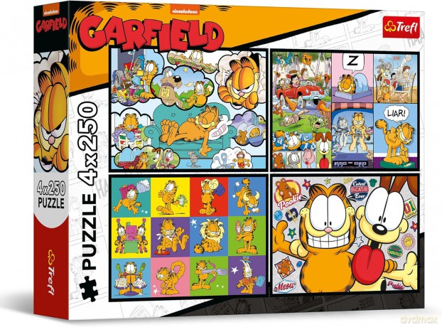 TREFL 4x250 el. Garfield nie lubi poniedziałków [PUZZLE]
