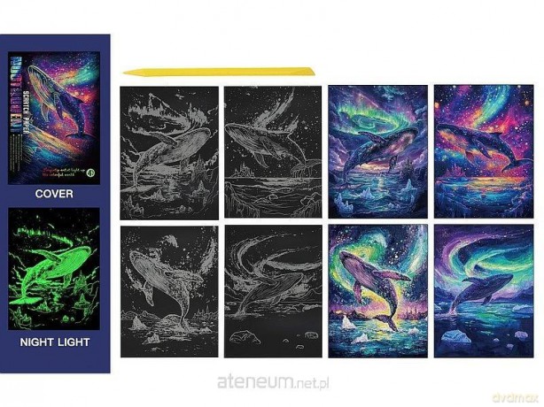 Wydrapywanka kolorowa fluorescencyjna delfiny