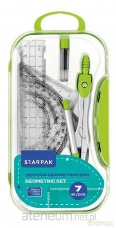 Zestaw szkolny geometryczny 7el zielony