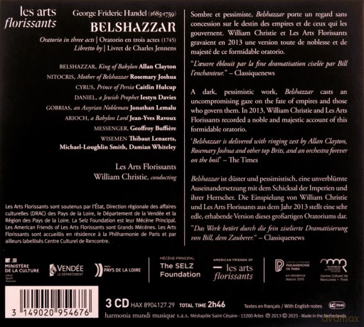 Handel: Belshazzar Les Arts Florissants William Christie [3CD]