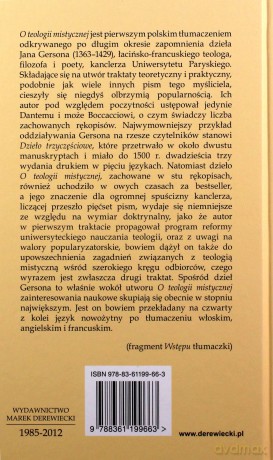 O teologii mistycznej. Seria dwujęzyczna Ad fontes - Jan Gerson [KSIĄŻKA]