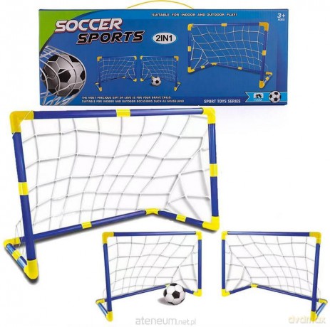 Bramka piłkarska z piłką i pompką 2w1