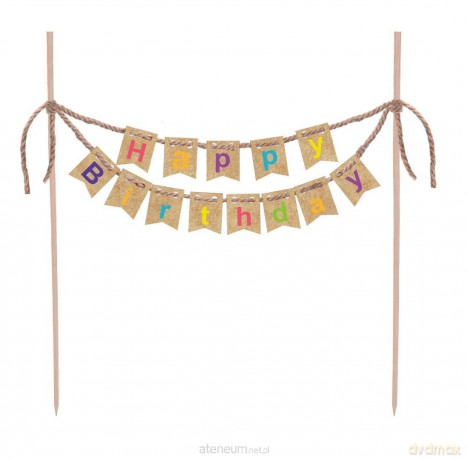 Dekoracja tortu Happy Birthday Kraft Balloons