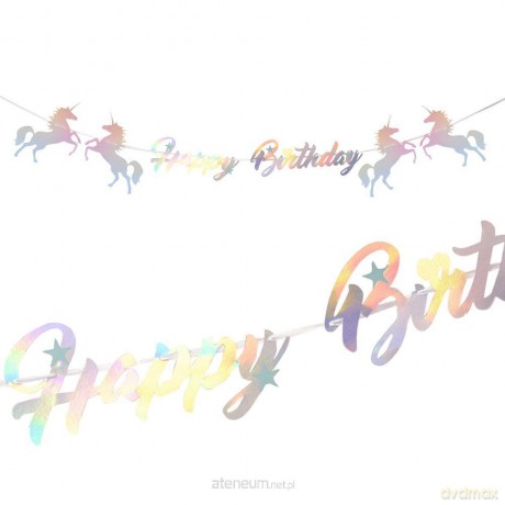 Girlanda Happy Birthday Jednorożec