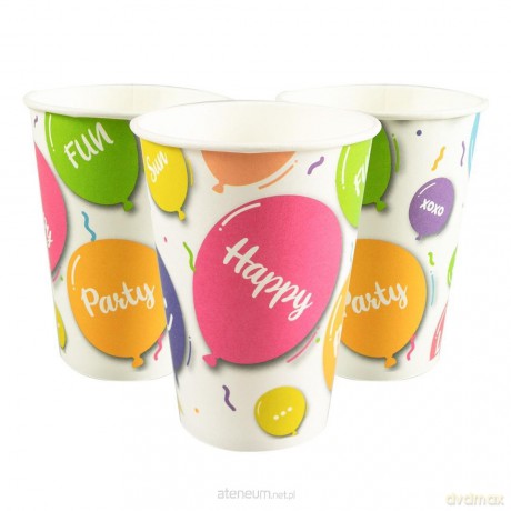 Kubki papierowe Happy Balloons! 8szt