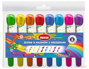 Mazaki z pieczątkami 8szt