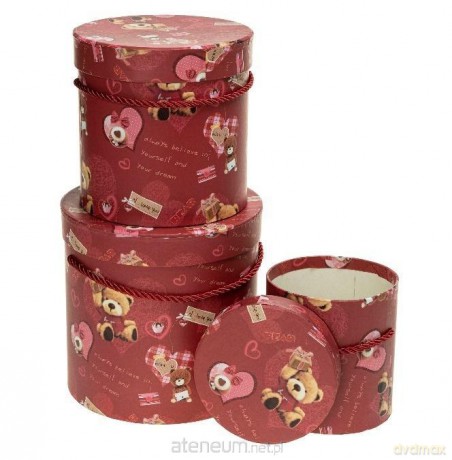 Pudełko Flower Box 3szt Miś czerwony