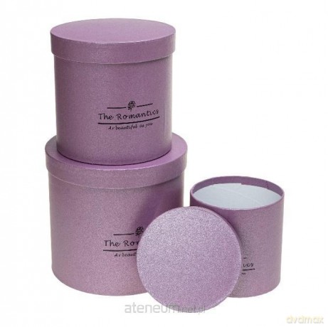 Pudełko Flower Box 3szt purpurowy