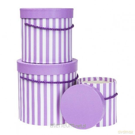 Pudełko Flower Box 3szt purpurowy