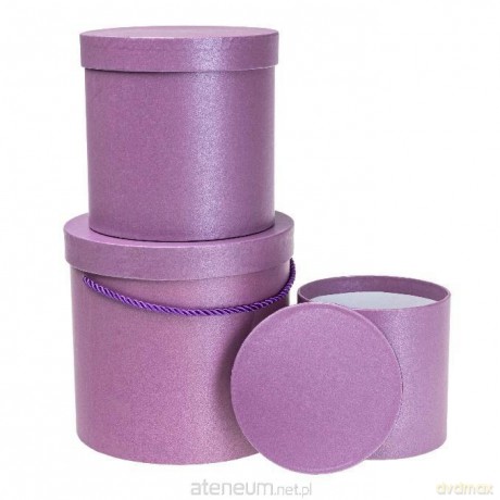 Pudełko Flower Box 3szt purpurowy