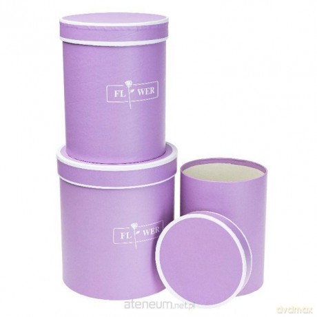 Pudełko Flower Box 3szt purpurowy