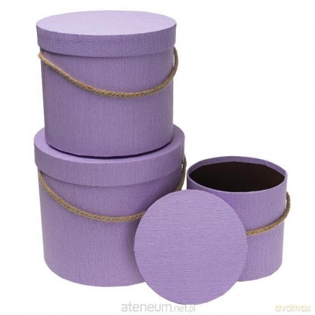 Pudełko Flower Box 3szt purpurowy