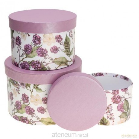Pudełko Flower Box 3szt purpurowy