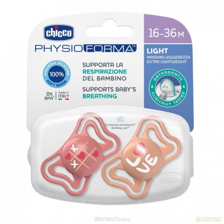 Smoczek uspokajający PhysioForma Light róż 16-36m