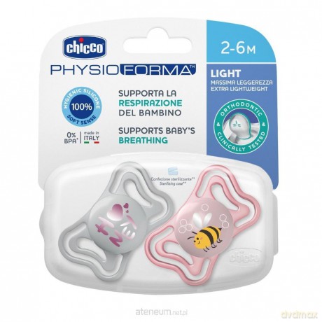 Smoczek uspokajający PhysioForma Light różowy 2-6m