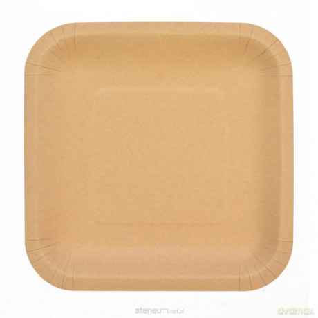Talerze papierowe kraftowe 23x23cm 6szt