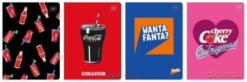 Zeszyt A5/32K kratka M Mat+UV Coca Cola (10szt)