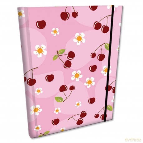 Notes B6 kratka z gumką Soft Touch Wisienki W Różu