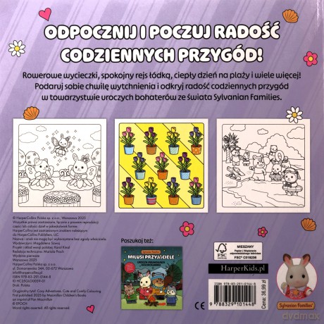 Radosne przygody. Urocza i relaksująca kolorowanka. Sylvanian Families [KSIĄŻKA]