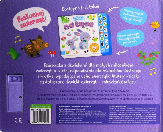 W lesie. Posłuchaj zwierząt! Książeczka z dźwiękami - Anna Podgórska [KSIĄŻKA]