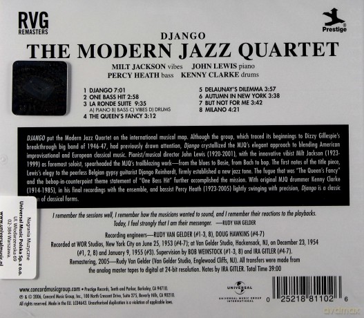 The Modern Jazz Quartet: Django (RVG) [CD]