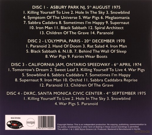 Black Sabbath: Master Of Reality 1970-1975 [BOX] [4CD]