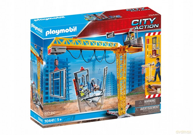 PLAYMOBIL Zdalnie sterowany żuraw z elementem konstrukcyjnym (70441) [KLOCKI]