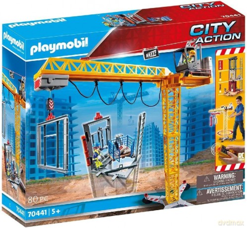 PLAYMOBIL Zdalnie sterowany żuraw z elementem konstrukcyjnym (70441) [KLOCKI]