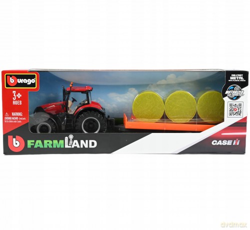 Bburago Traktor z Przyczepą Case Ih Optum 300 Cvx Maszyna Rolnicza